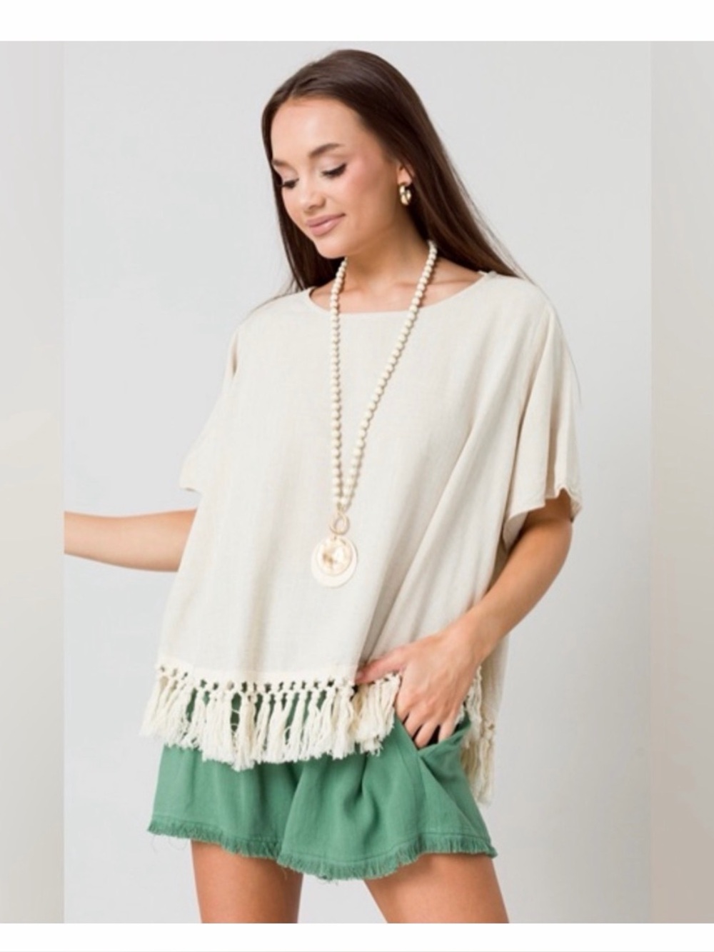Umgee blouse in natural and cream size small